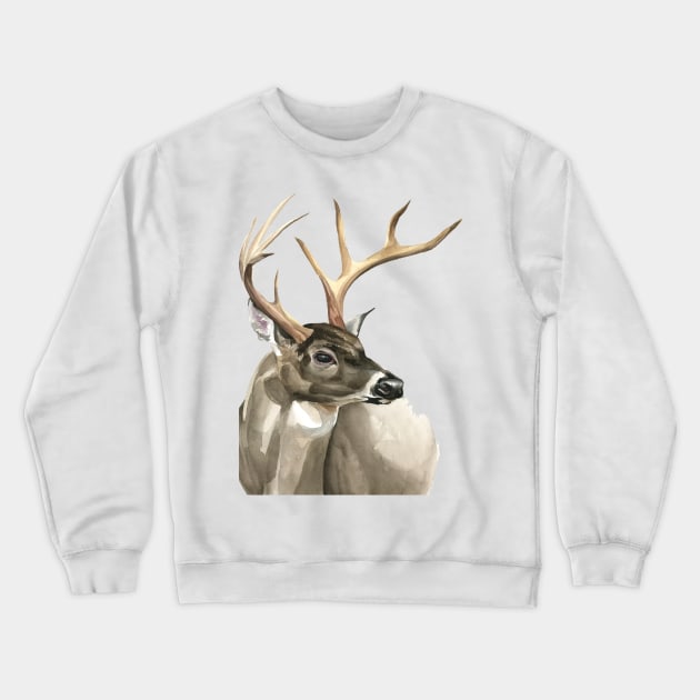 Deer Crewneck Sweatshirt by Kira Balan